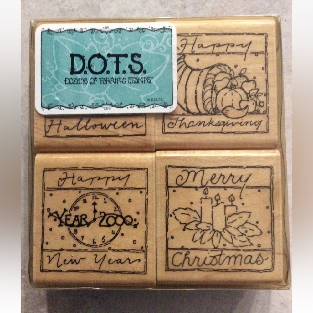 D.O.T.S rubber stamps. Specific Holidays, Misc Sayings, Small Flowers, Leaves - Picture 3 of 8